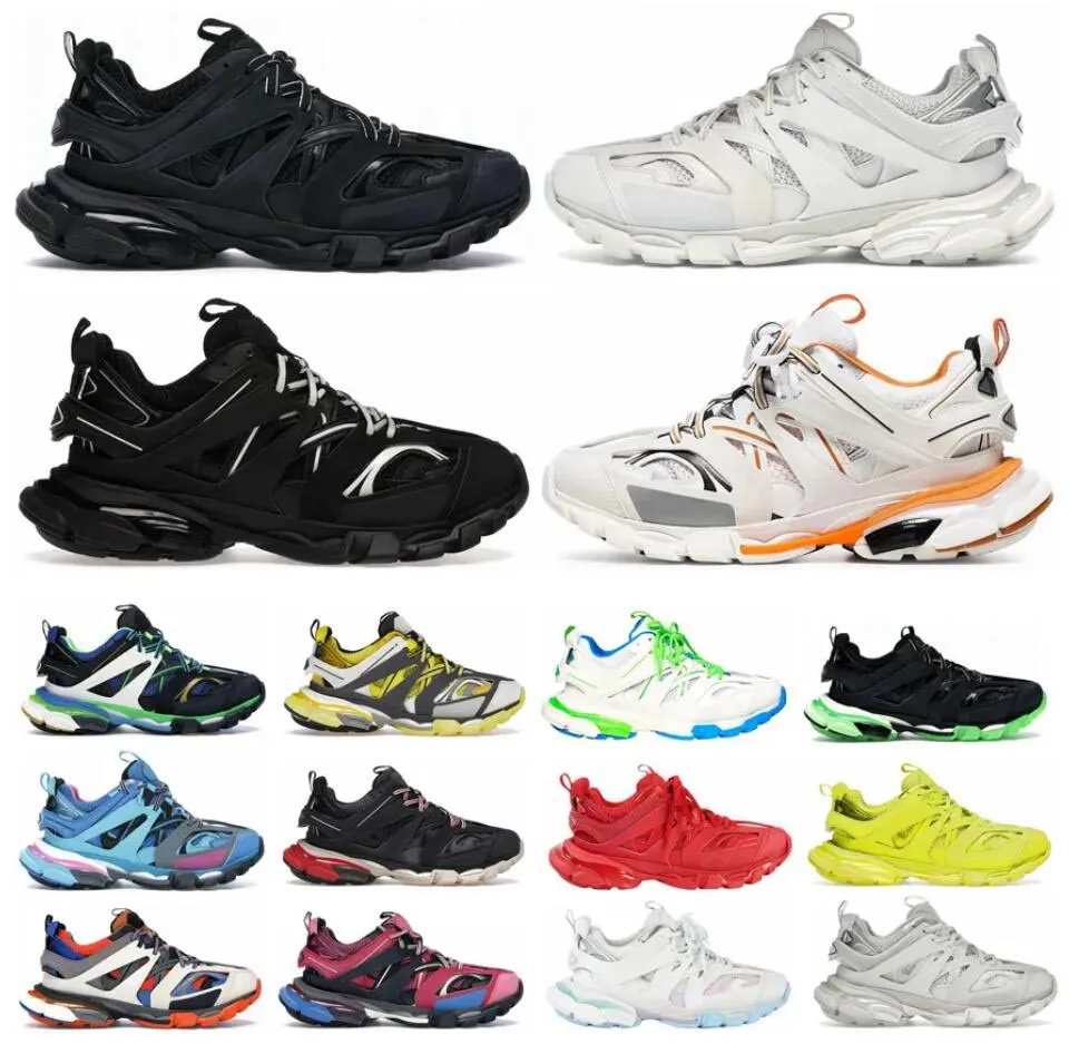 Designer Luxury Mens Women Outdoor Shoes Triple S 3 3.0 Black White Pink Blue Orange Yellow Tess.S. Gomma Sneakers Sports Platform Trainers With Box