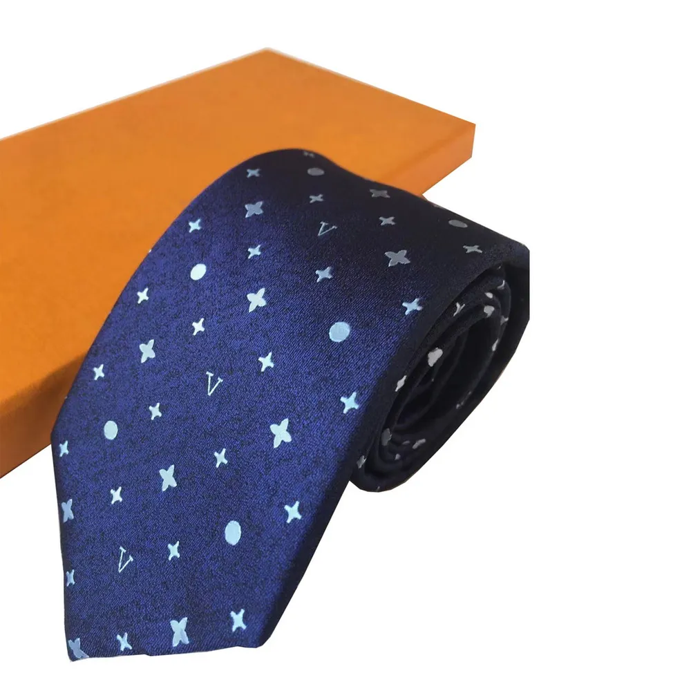 Cravates de créateurs hommes cravates hommes cravates lettre impression affaires loisirs cravate soie luxe avec boîte d'origine