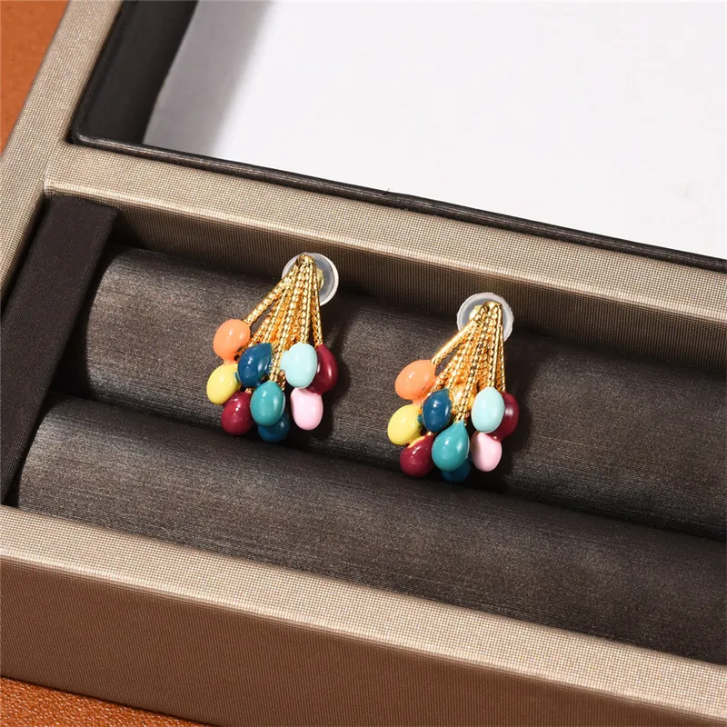 Original Niche Design Stud Makaron Colorful Balloon Orecchini Fashion Sweet Personality 925 Silver Needle Accessori per gioielli femminili