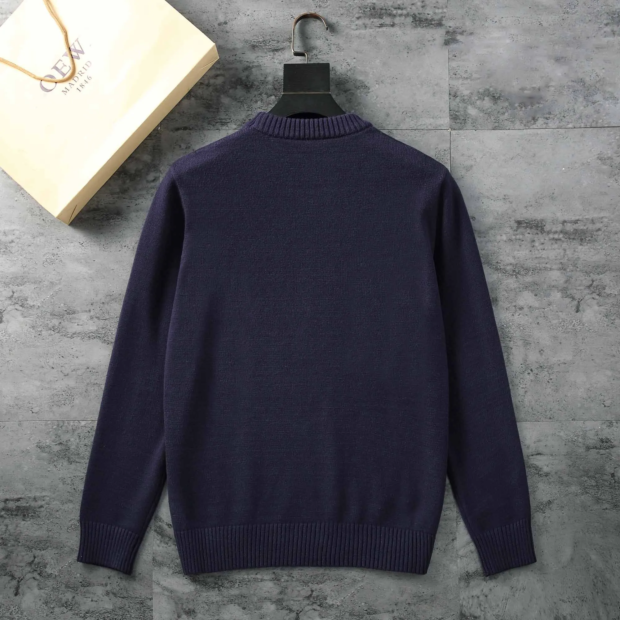 Navy blue cheap sweater without hoodie
