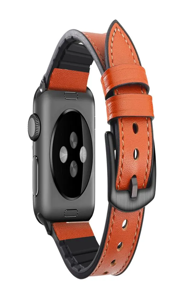 ZLIMSN Hybrid Sports band For Apple Watch Leather Band Replacement Strap Sweatproof classic iwatch series 4 3 44mm 42mm 38mm 40mm2798390