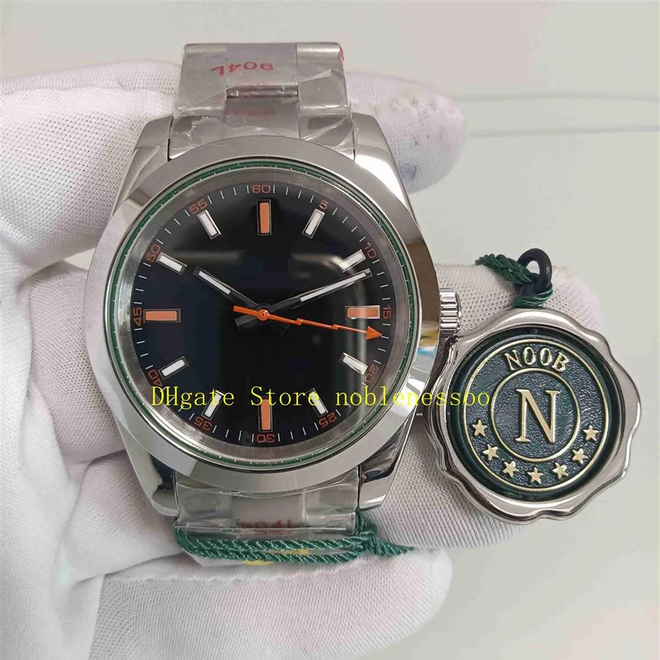 2 Cor Real Po n Factory Watch 904L Mens 40mm Verde Black Orange Dial