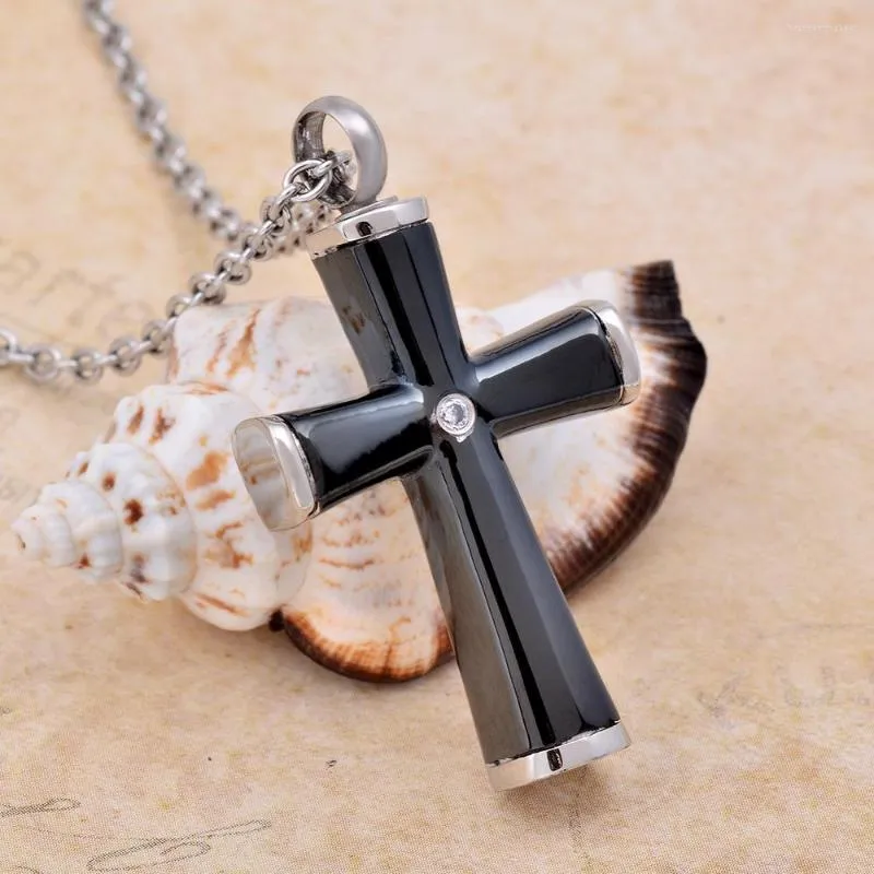 Pendant Necklaces CMJ9408 Polished Waterproof Cross Keepsake Bone Urn Ash Necklace Cremation Jewelry With Funnel