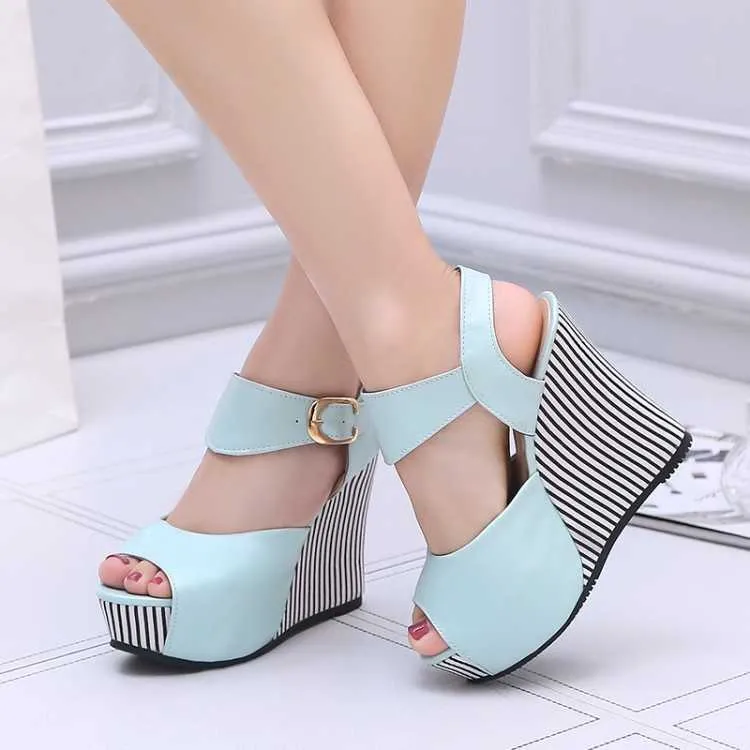 Sandals Big Size 11 12 13 14 wedges shoes for women sandals women shoes woman ladies summer Fish mouth slope heel sandals T221209