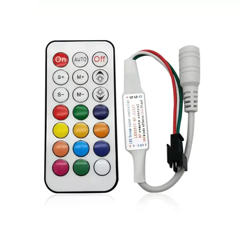 LED Pixel Şerit Denetleyicisi RF 21Keys 14 KEYS denetleyicisi 3pin Piksel şerit lambası için