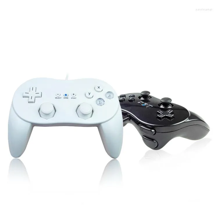 Controladores de juego 2022 Blanco/Negro Controlador con cable clásico Gaming Pro Remote Gamepad para Wii