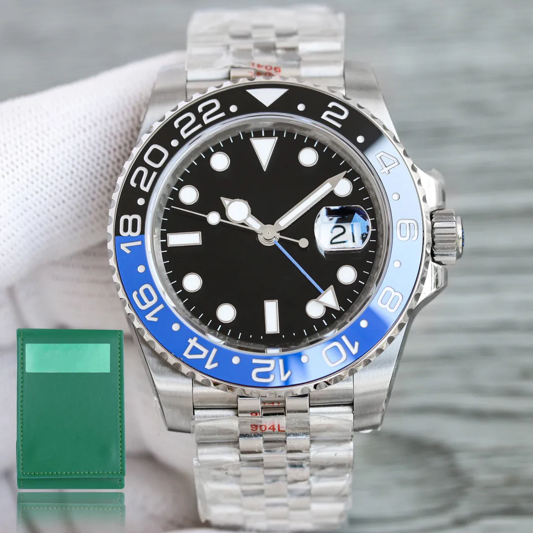 Glide Lock nowy top ceramiczna ramka szkiełka zegarka Sapphire męskie 2813 mechaniczny mechanizm automatyczny SS modny zegarek męskie zegarki na rękę