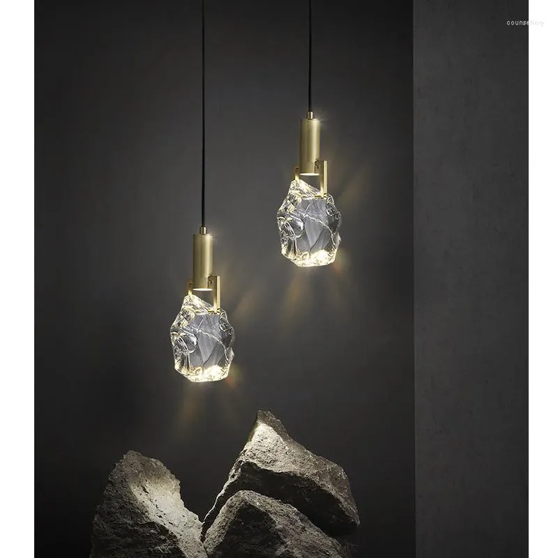 Pendellampor nordiska underbara ljus kristallkronor studie matsal säng lampa kreativ designer levande trappa liten