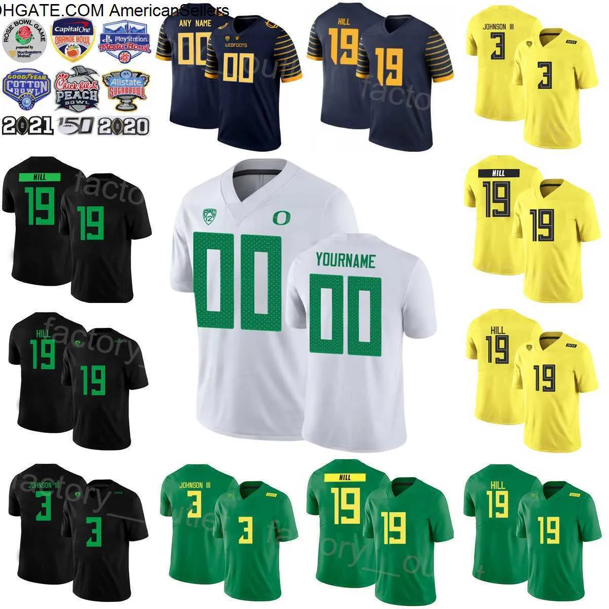 NCAA Oregon Ducks College Football 11 Troy Franklin Jersey 3 Terrance Ferguson 19 Jamal Hill 10 Bo nix 0 Markeise Irving 22 Noah Whittington All Stitched