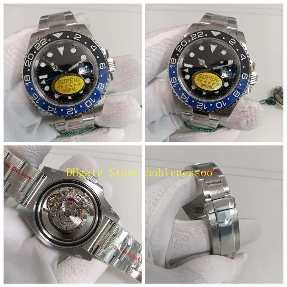 2 Color 904L Steel N Factory Cal 3186 Automatyczne zegarek Super V12 Wersja 116710 116719 Blue Black Ceramic Bezel 116710BL280N