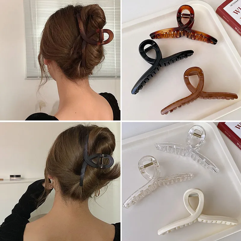 Винтажный кросс -залив с клип с большие крабовые когтя Barrette Crab Claws Banath Haintail Clips для женщин для женщин аксессуары для волос