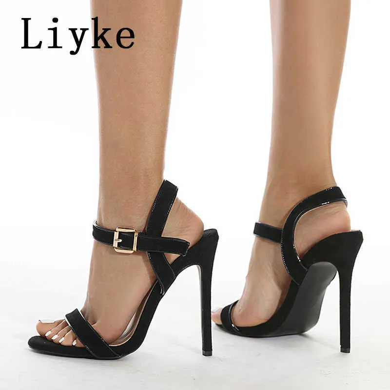 حزام Liyke Sandals Summer Buckle New Sexy Women Fashion Open Toe High High Cheels Stiletto Party Wedding Dress Fress Sandalias Mujer T221209 324