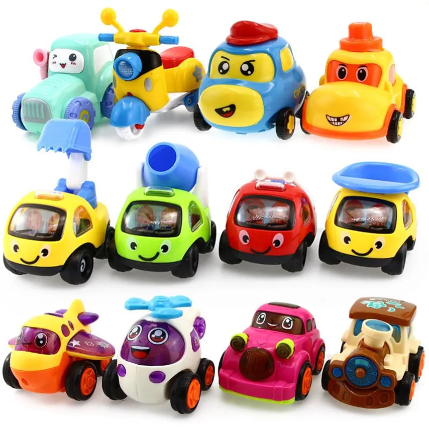 Modèle moulé sous pression bébé jouet tirer voiture ingénierie inertielle avion Train Collection véhicule voiture jouets pour garçons enfants Christm296i