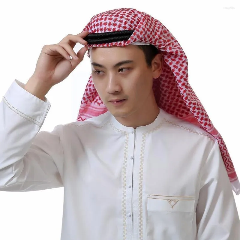 Vêtements ethniques Foulard islamique imprimé écharpe hommes couvre-chef arabe Hijab Turban arabe couvre-chef pour femmes prière musulmane Turbante