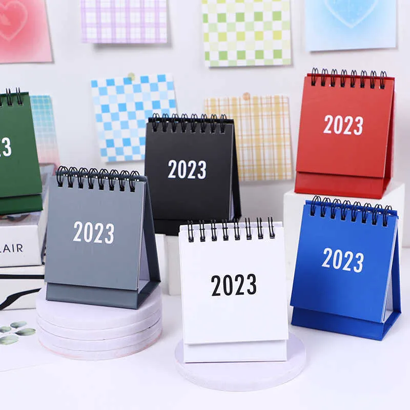 2023 Kalendarz stołu Morandi prosty projekt Portable Mini Desktop Memo Board Planner Scheduler School A7189