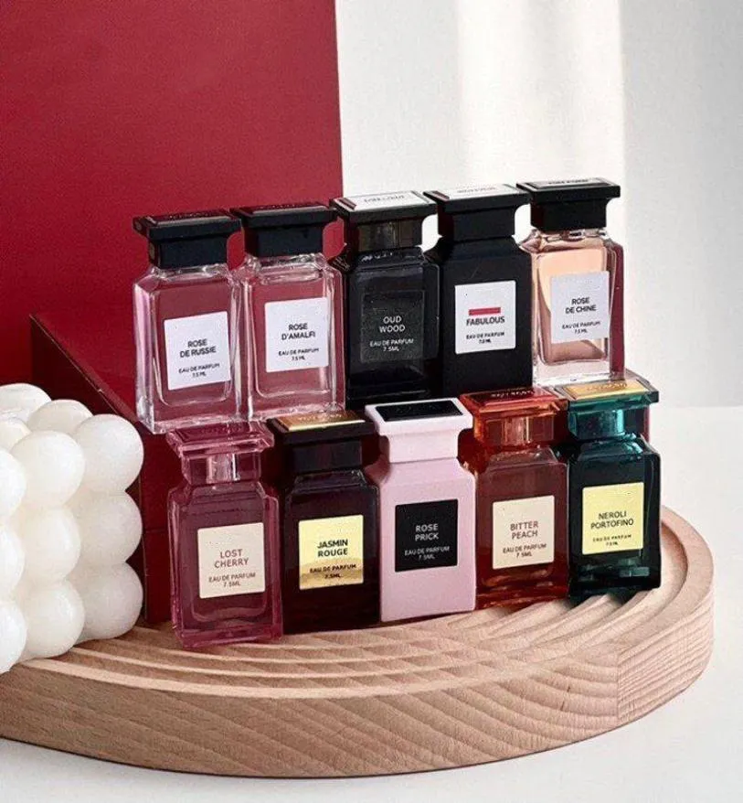 2022 Designer Perfumes Set Gift Box 10 Bottles 75ml Rose Oud Wood neroli peach fabulous Charm Fragrance unisex Spray Long Lasting9999424