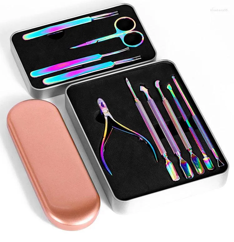 Nail Art Kits 1 set hoogwaardige roestvrij staal 2 -weg cuticle -bestand duw lepel duwer remover manicure pedicure tool