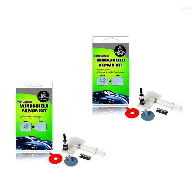 Soluzioni di lavaggio in auto 2x Kit di riparazione del parabrezza Strumenti finestrino Strumenti di vetro Polistica dello schermo Restore Crack Restore