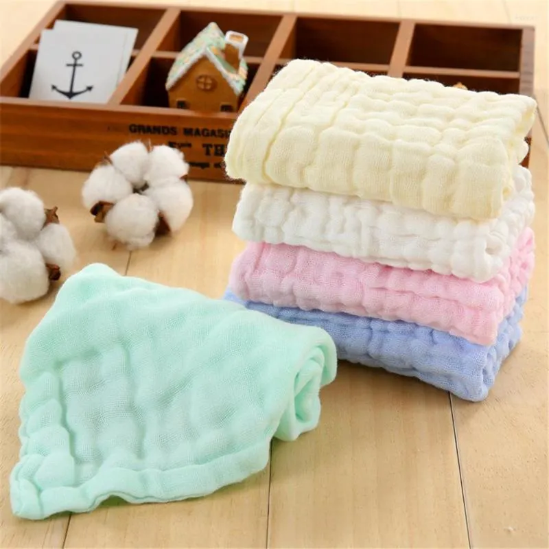 Handduk 6 lager bomullsgas baby mjuk fyrkantig ansikte tvättduk näsdukar spädbarn matande saliv handdukar 25x25 cm slumpmässigt