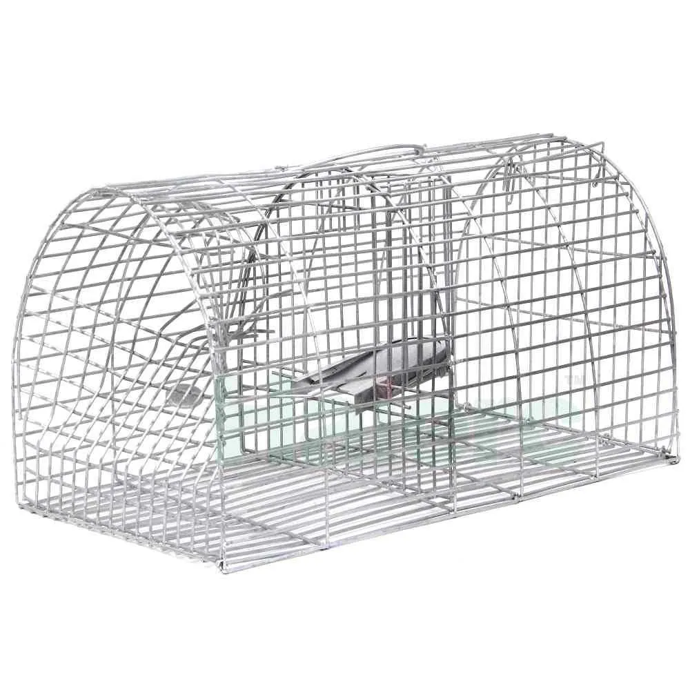 Big Trap Cage Pest Control Continuous Rat Cathing 40cm 16in möss betstation gjord av ståltråd starkare metallfällor fångar stor gnagare mus levande inomhus utomhushus