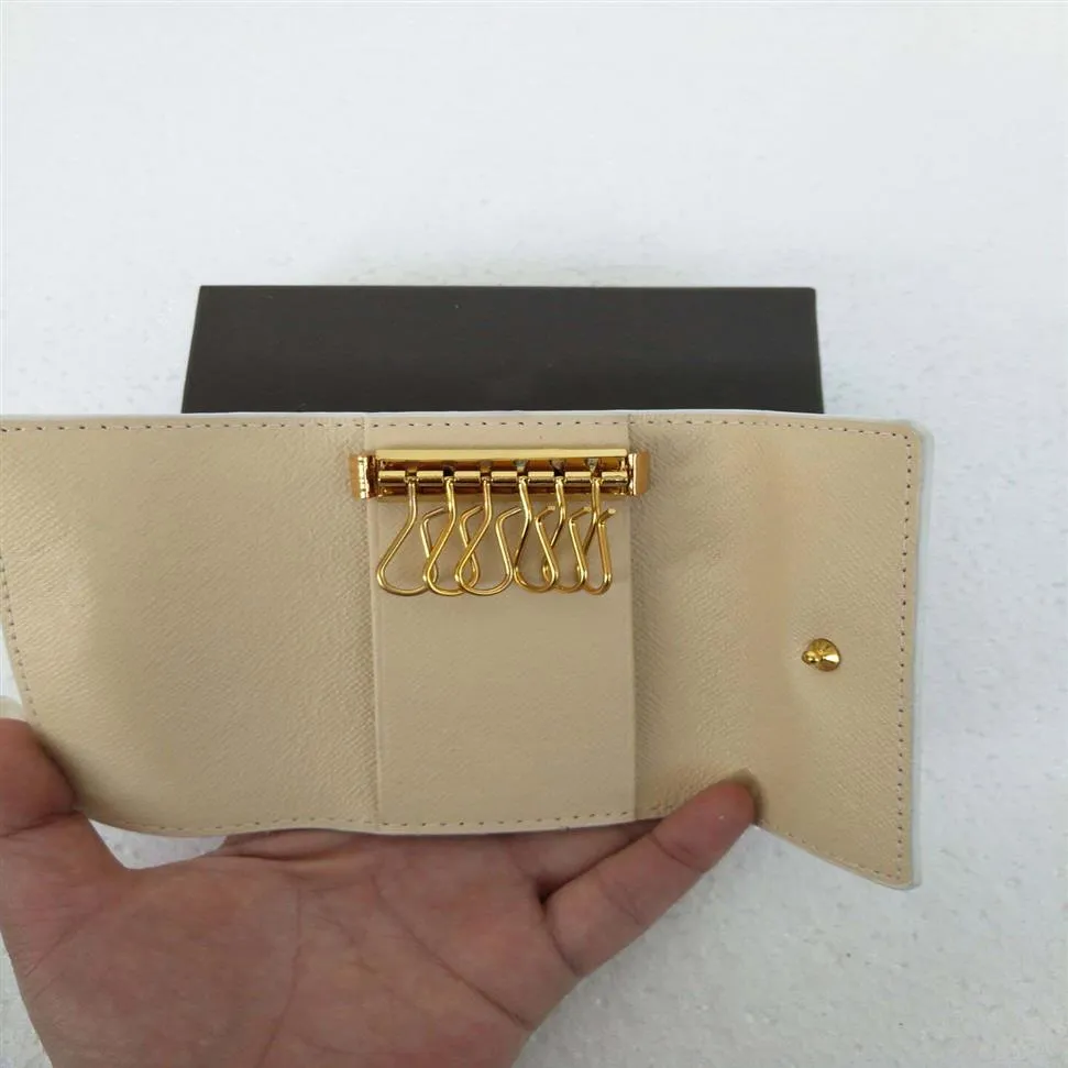 Caixa original de luxo de luxo de luxo Real couro multicolor key bolsa data date code short carteira titular feminino homem cl￡ssico hasp bolso p252m