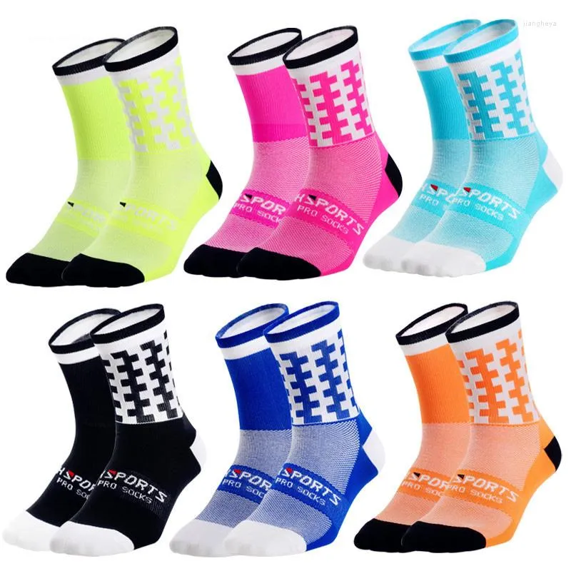 Sports Socks 3 Pares Assimetria colorida Sweat Sweat Sweat Cycling Running Football Basketball Outdoor