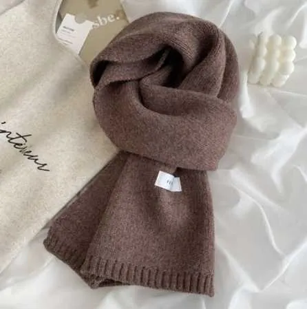 Scarves Hat Glove Set Scarf Winter Warm Thick Girl Cashmere Lovely Simple Knit Shawl Women's