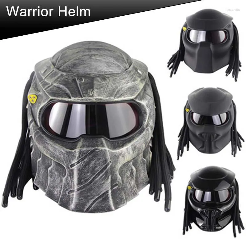 Motorfiets Helmen Warrior Helm Motocross Racing Full Face Cross Helm Carbon Fiber Safety Rider Ventilation Man Woman Dreadlocks