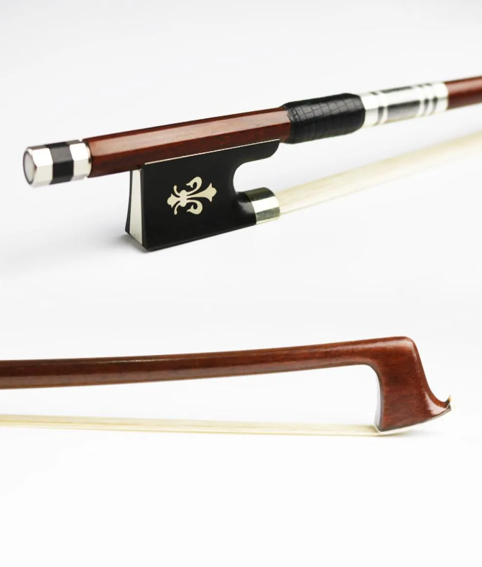 44 Size Pernambuco Violin Bow Round Stick Fast response Exquisite Horsehair Ebony Frog Violin Parts Accessories7183048