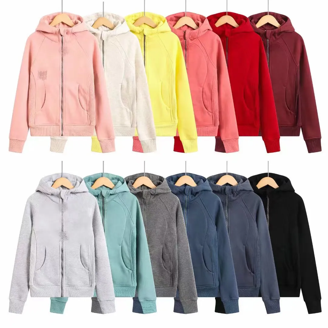 Sweats à capuche pour femmes Sweats Sweats Lu Hoodies et Sweatshirts à moitié zip à manches longues Crew Terry Sweater Gym Femme Fitness T-shirt Femme Yoga Top Womens Tops Spo U5QQ