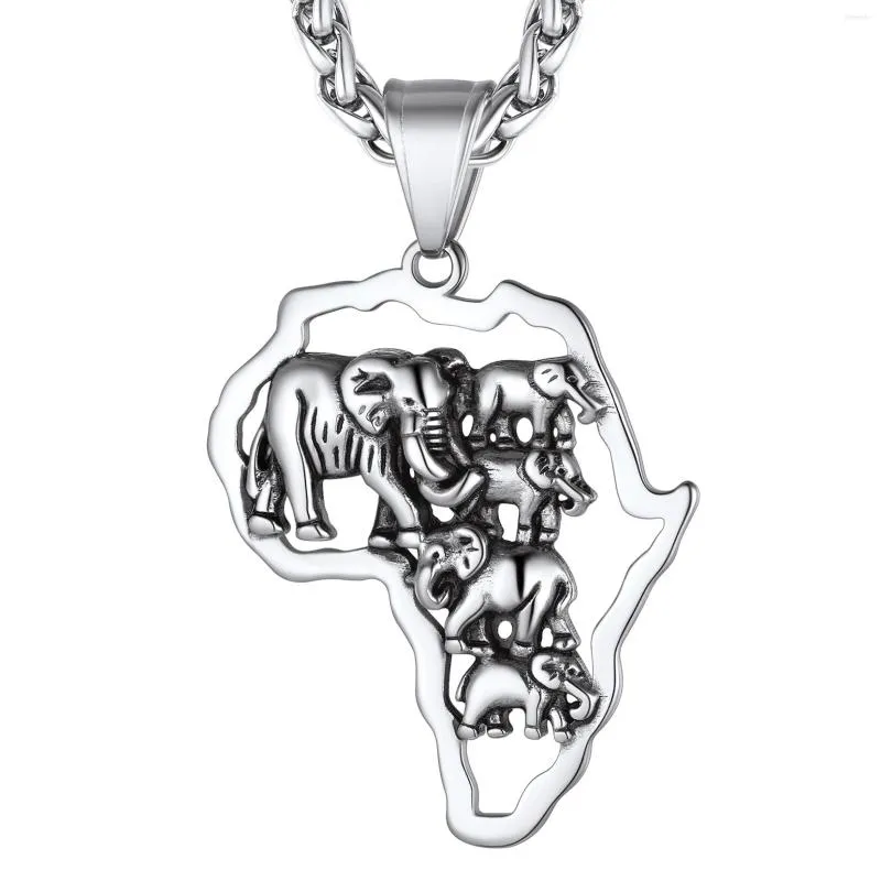 Anhänger Halsketten Geschenk Afrikanischer Kontinent Kette Männer/Frauen Afrika Karte Schmuck 316L Edelstahl/vergoldet Gravierbar CP454