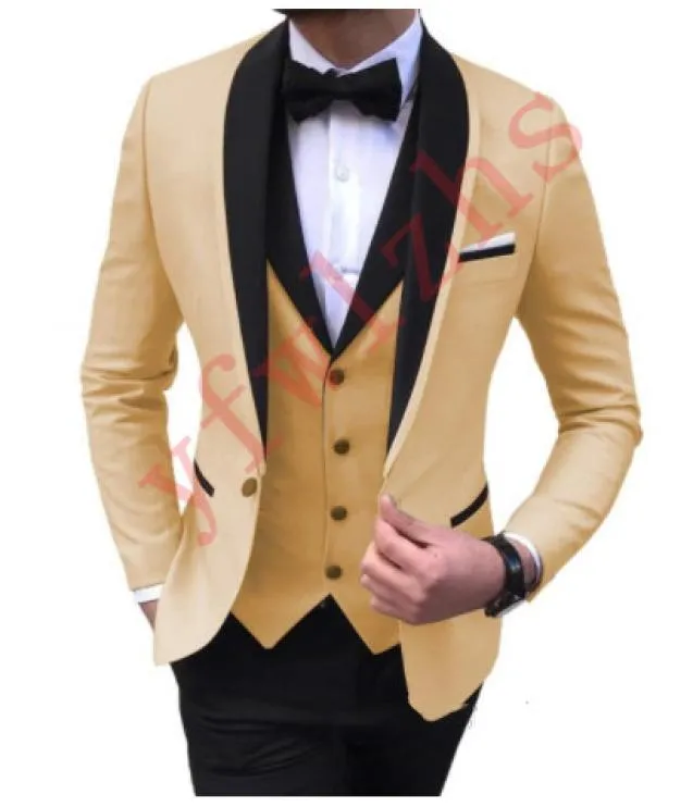 Nyaste One Button Groomsmen Shawl Lapel Wedding Groom Tuxedos Men Suits WeddingPromdinner Man Blazer Jacket Tie Vest Pants 9151353917