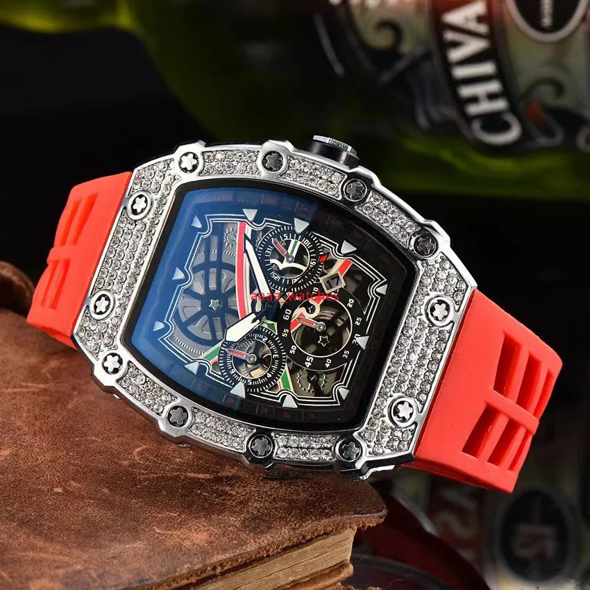 orologio automatico con datario a 3 pin con diamanti orologio da uomo in edizione limitata orologio al quarzo con cinturino in silicone completo di lusso delle migliori marche LEGGE