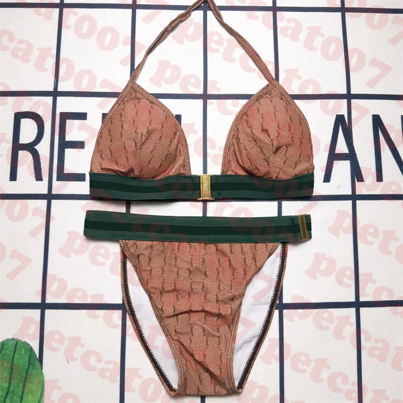 LETO BIKINI LETO LETO PRIMEIRA BRA DE ARIMELAÇÃO WOMENS com fivela dourada Bikinis de maiô de fivela sexy