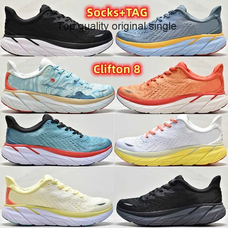 OG Running Shoes Hoka One Clifton 8 Running Shoes Women Män kol x 2 Athletic Shoe stötdämpande vägmodemän kvinnors sneakers