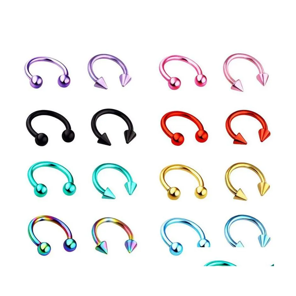 Nombril Cloche Bouton Anneaux Corps Bijoux Cshape Nez Hoop Anneau Pour Hommes Femmes Charme En Acier Inoxydable Piercing Disque Cartilage Tragus Oreille Dh4Xj