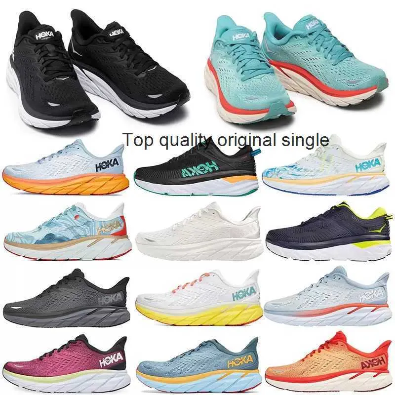 Hoka Shoes Low2022 Mulher Homens Sapatos Atl￩ticos Hoka One Clifton 8 Treinadores de sapatos do corredor Aceitou a absor￧￣o de choques da Road Rodo