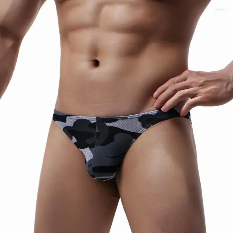 Underwear Luxury Mens Underpants Sexy Men Briefs Lingerie Bikini Jock Straps Camouflage Mesh Breathable Panties Penis Pouch Drawers Kecks Thong YCLX