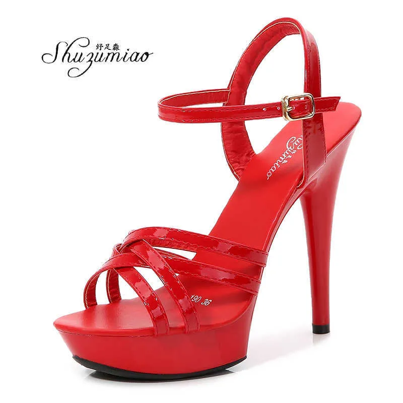 Sandaler High Heel Sandals Women 2020 Nytt sommarmode 13cm Wild Net Red Sexy High Heels Fine Heels Show Shoes Pole Dance Striptease T221209