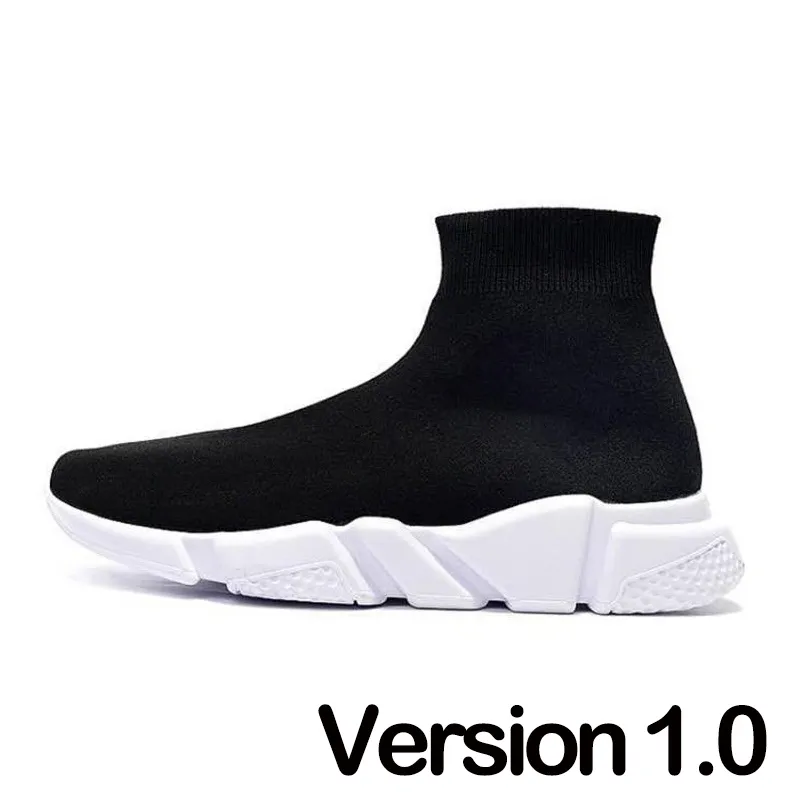 Paris Designer Casual Sock Shoes Comfort Sole Breathable Men Women Platform Hommes Mesh Trainer Black Glitter Knitted Triple Sneaker Walking Eur 36-47