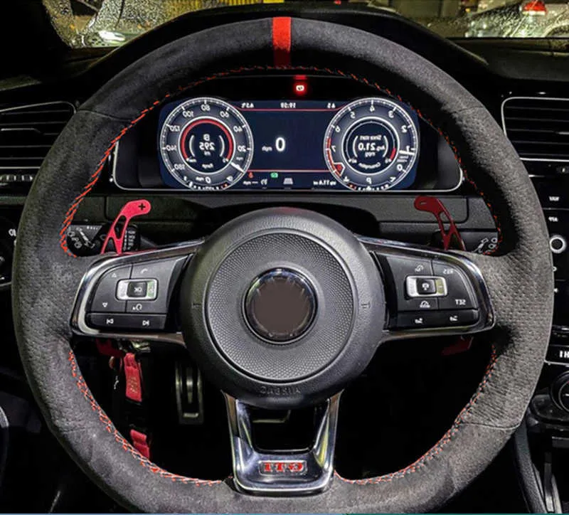 Volvo Golf 7 Black Suede Alcantara Steering Wheel Cover Fits Polo, GTI