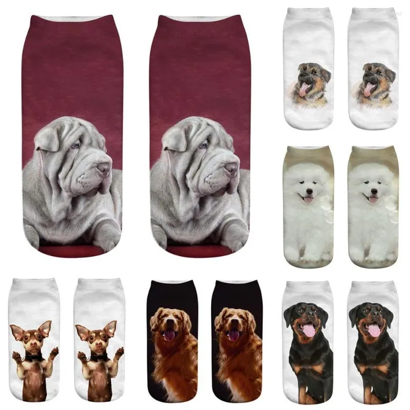 Chaussettes pour hommes Cute Animal Casual Cotton 3D Printing Medium Cartoon Sports L0801