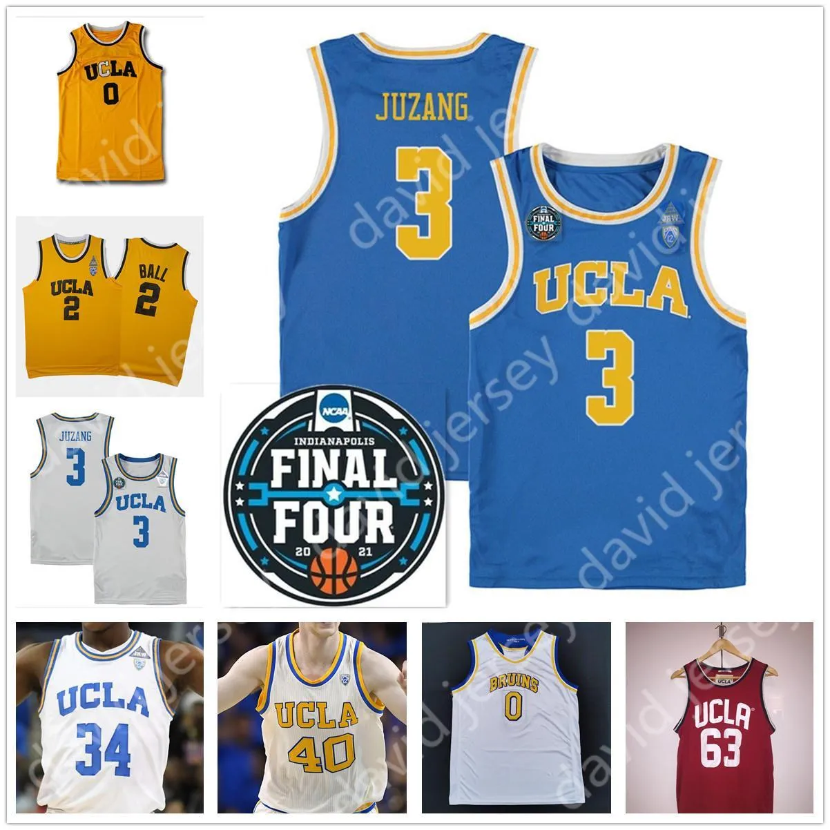 Maglie 2021 Final Four Basketball 4 UCLA Basketball Jersey NCAA College