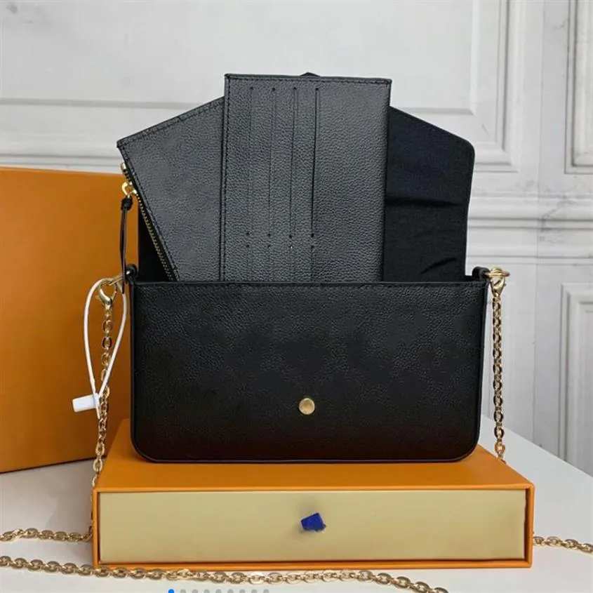 Originele hoogwaardige luxurys ontwerpers tassen portemonnee vrouw mode monogrames multi pochette felicie chain crossbody schoudertas wi323w