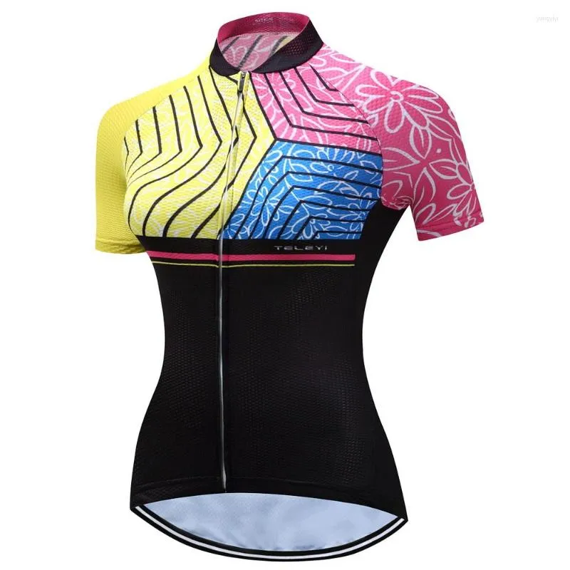 Giacche da corsa 2022 MTB Bike Jersey Abbigliamento da ciclismo per donna Ragazze Ropa Ciclismo Pro Bicicletta da equitazione Top Maillot Traspirante Nero Giallo