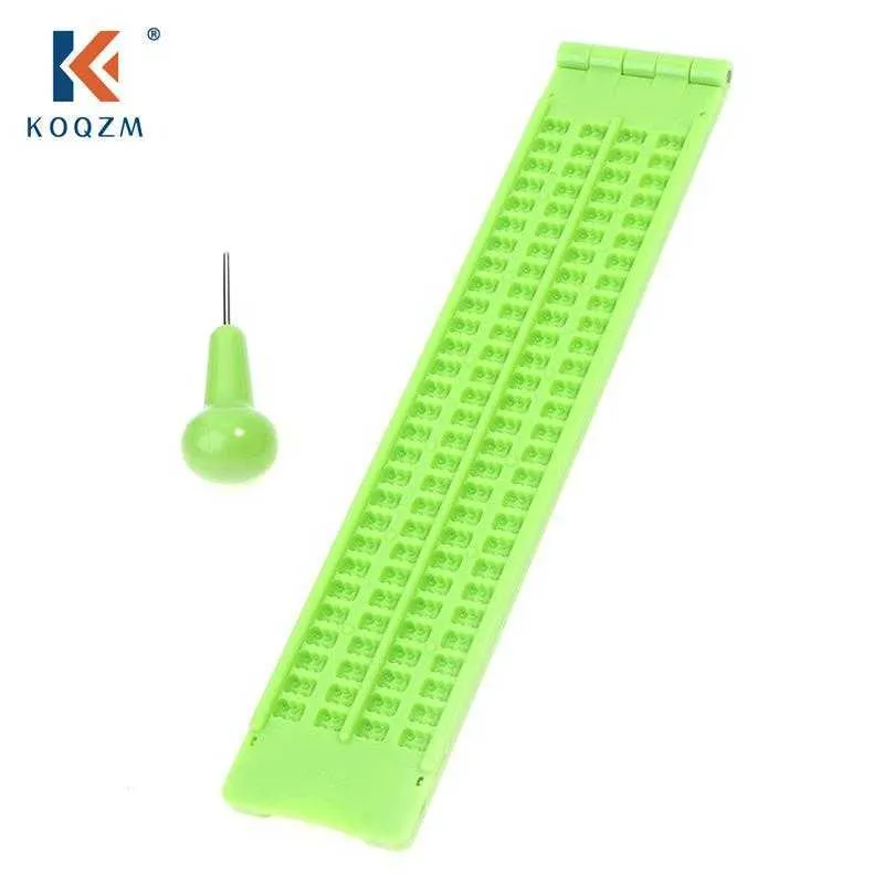 4 linie 28 Squares Plastikowe Braille Pismo Pismo School Portable Practical z praktyką rysika dla niewidomych zapasów uczenia się