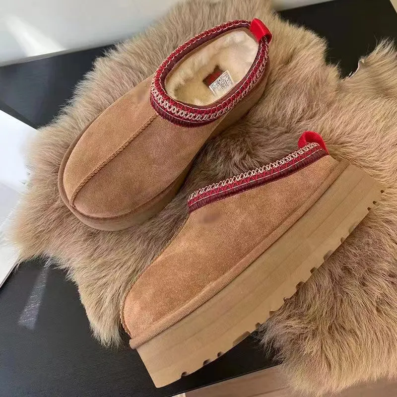 Australie Luxurys Designer Bottes Tazz Daim Shearling Plate-forme Pantoufles Classique Ultra Mini Plate-forme Bottines Antelope Marron Noir Châtaigne Femmes Hommes Chaussures