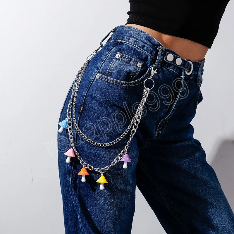 Colorful Multilayer Acrylic Cute Pants Chain For Women Girl Party Waist  Pants Metal Fashion Accessories Jewelry