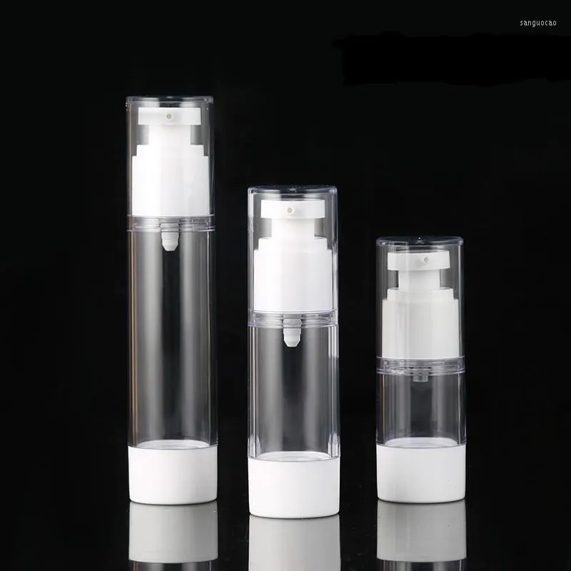 Butelki do przechowywania 15 ml 30 ml 50 ml 80 ml 100 ml butelka na emulsja ciśnienia próżniowego z pompą balsamową na podróżnym opakowaniu kosmetycznym puste powietrza