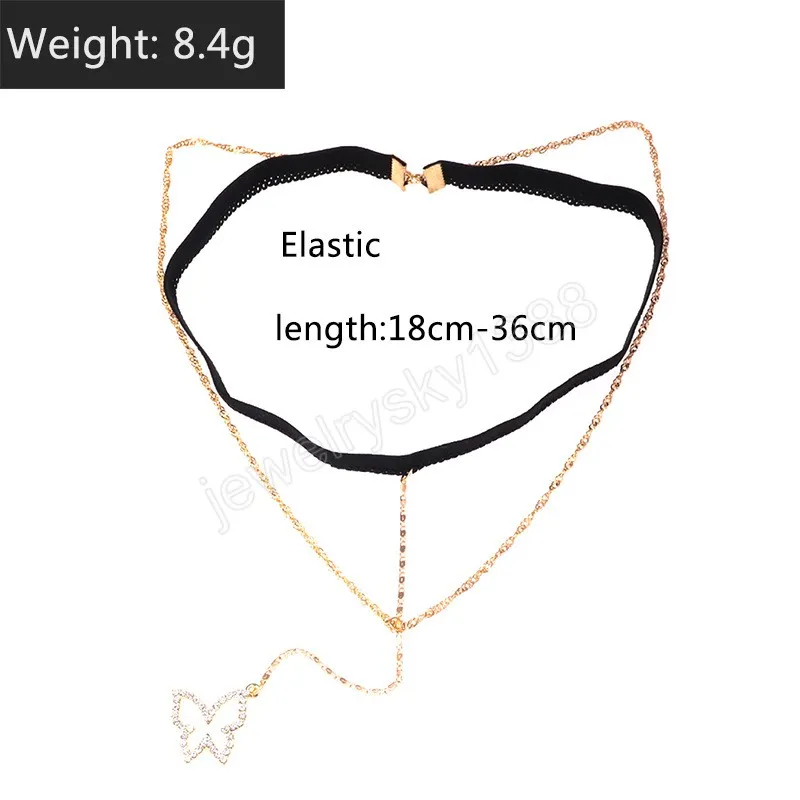 Fashion Female Crystal Butterfly Leg Chain For Women Body Jewelry Beach Style Ladies Gold Color Metal Multi-layer Thigh Chains